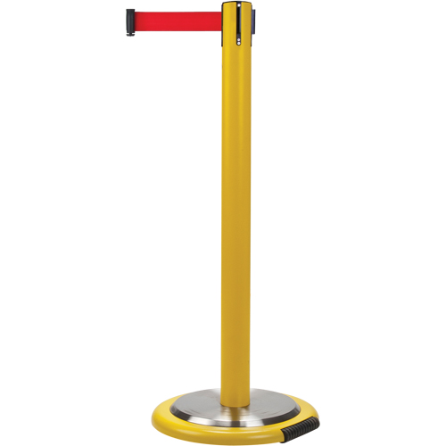 Barri&egrave;res sur pieds pour le contr&ocirc;le des foules, Acier, 35" h, Ruban Rouge, Longueur du ruban 12' Northern Industrial Supply Inc.