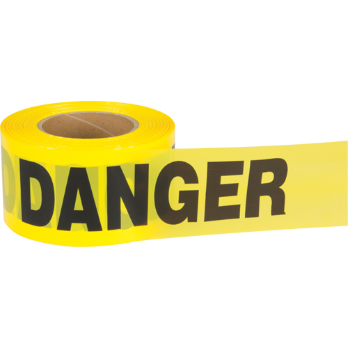 "Danger" Barricade Tape, Bilingual, 3" W x 1000' L, 2.5 mils, Black on Yellow Northern Industrial Supply Inc.