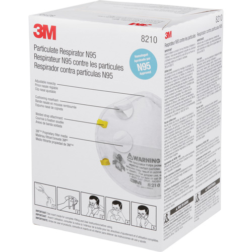 Respirateurs contre les particules 8210, N95, Certifi&eacute; NIOSH Northern Industrial Supply Inc.