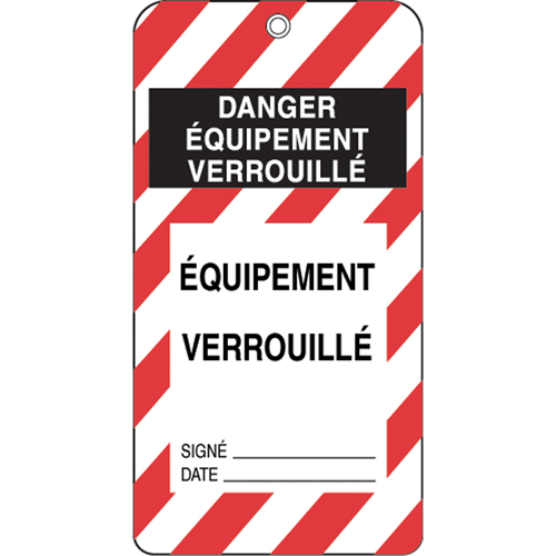 &eacute;tiquettes de verrouillage, Plastique, 3" la x 5-3/4" h, Français Northern Industrial Supply Inc.