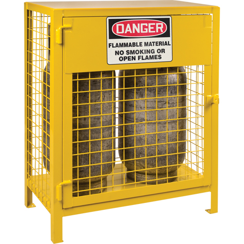 Armoires pour cylindres &agrave; gaz, nbre de bouteilles: 2, 30" , 17" , 37" , Jaune Northern Industrial Supply Inc.