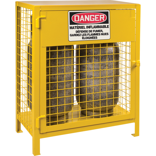 Armoires pour cylindres &agrave; gaz, nbre de bouteilles: 2, 30" , 17" , 37" , Jaune Northern Industrial Supply Inc.