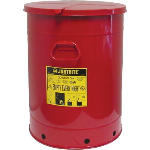 Hand Operated Oily Waste Can, FM Approved/UL Listed, 21 US gal., Red Northern Industrial Supply Inc.