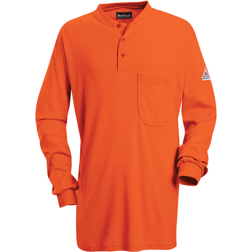 Chemises Henley sans &eacute;tiquette &agrave; manches longues r&eacute;sistantes aux flammes, Petit, Orange Northern Industrial Supply Inc.