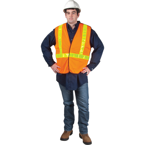 Veste de s&eacute;curit&eacute; pour la circulation d&eacute;tachable en cinq points, Orange haute visibilit&eacute;, Moyen, Polyester Northern Industrial Supply Inc.