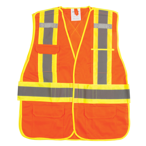 CSA Compliant High Visibility Surveyor Vest, High Visibility Orange, Medium, Polyester Northern Industrial Supply Inc.