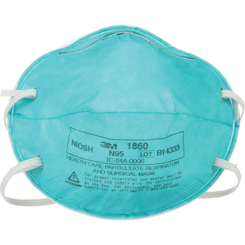 Respirateur 1860 contre les particules pour les soins de la sant&eacute;, N95, Certifi&eacute; NIOSH Northern Industrial Supply Inc.