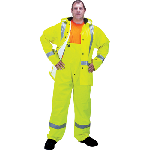 RZ900 Premium Traffic Rain Suit, Polyester/PVC, Medium, Lime-Yellow Northern Industrial Supply Inc.