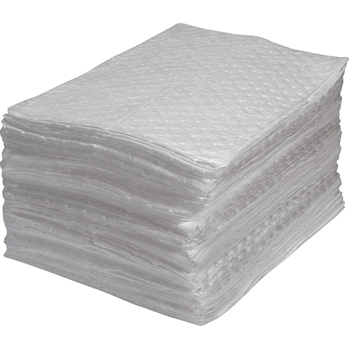 Feuilles absorbantes en fibres fines de premi&egrave;re qualit&eacute;, Huile seulement, 15" x 17", 25 gal. d'absorption Northern Industrial Supply Inc.