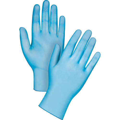 Gants jetables de calibre m&eacute;dical, T-Grand, Vinyle, 4,5 mils, Sans poudre, Bleu, Classe 2 Northern Industrial Supply Inc.