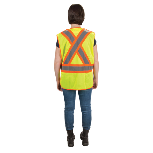 Veste d'arpenteur haute visibilit&eacute;, conforme &agrave; la CSA, Jaune lime haute visibilit&eacute;, Moyen, Polyester Northern Industrial Supply Inc.