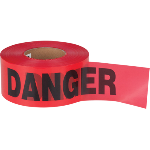 "Danger" Barricade Tape, Bilingual, 3" W x 1000' L, 1.5 mils, Black on Red Northern Industrial Supply Inc.