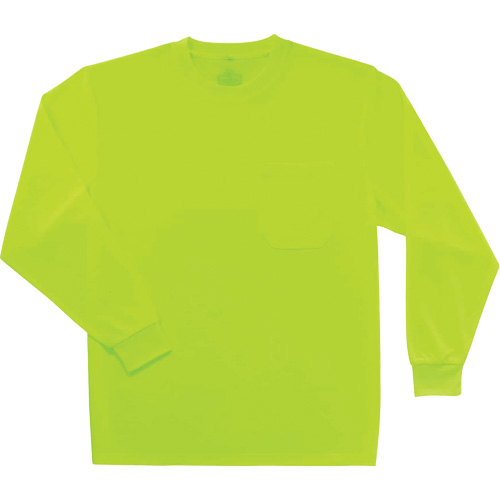 GloWear 8091 Non-Certified Long Sleeve T-Shirt, Polyester, Small, High Visibility Lime-Yellow Northern Industrial Supply Inc.