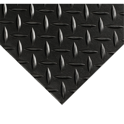 Diamond-Plate Switchboard Matting No.701, 2' W x 5' L, 1/4" Thickness, Black, PVC Northern Industrial Supply Inc.