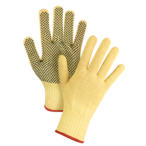 Gants tricot&eacute;s sans couture &agrave; pois, Taille Petit/7, Calibre 7, Rev&ecirc;tement PVC, Enveloppe en Kevlar, ASTM ANSI niveau A2/EN 388 niveau 3 Northern Industrial Supply Inc.