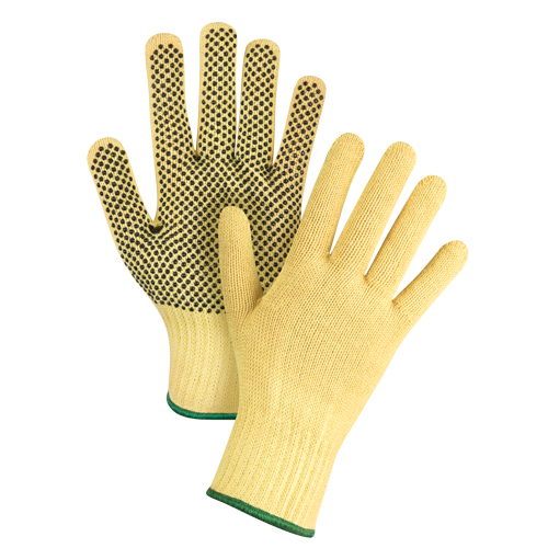 Gants tricot&eacute;s sans couture &agrave; pois, Taille Moyen/8, Calibre 7, Rev&ecirc;tement PVC, Enveloppe en Kevlar, ASTM ANSI niveau A2/EN 388 niveau 3 Northern Industrial Supply Inc.