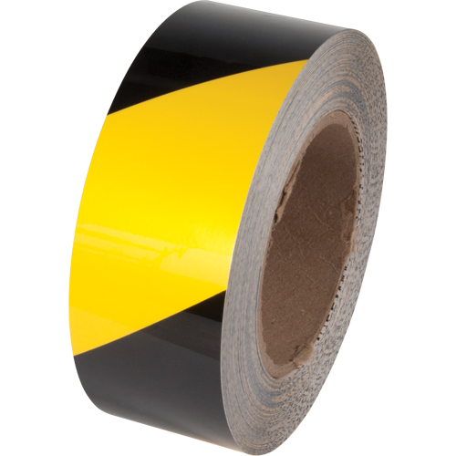 Tuff Mark&reg; Floor Marking Tape, 4" x 100', Polyester, Black and Yellow Northern Industrial Supply Inc.