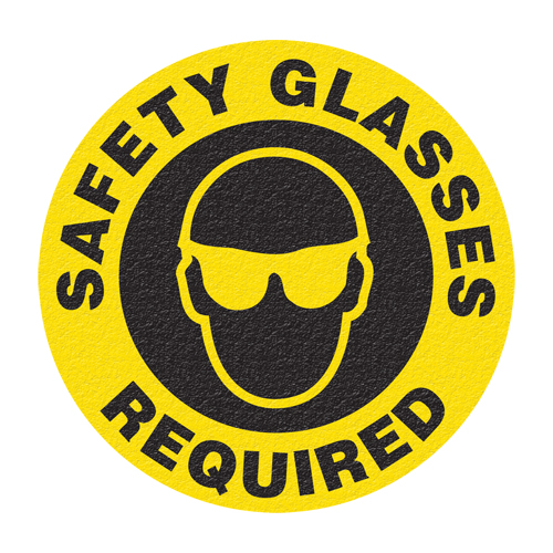 Panneau de signalisation au sol  Safety Glasses , Adh&eacute;sif, Anglais avec pictogramme Northern Industrial Supply Inc.