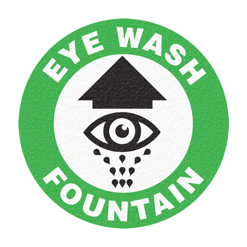 Panneau de signalisation au sol  Eye Wash Fountain , Adh&eacute;sif, Anglais avec pictogramme Northern Industrial Supply Inc.