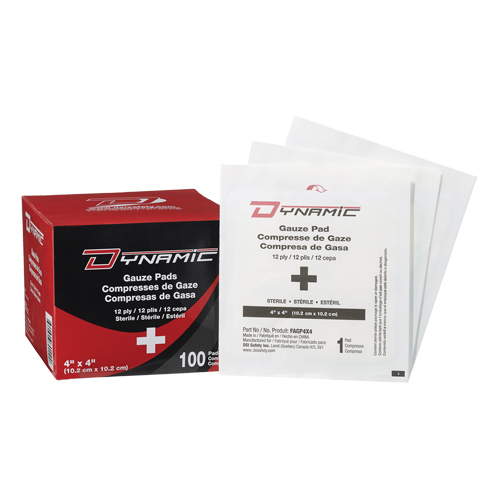 Gaze Dynamic, Tampon, 4" lo x 4" la, St&eacute;rile, Dispositif m&eacute;dical Classe 1 Northern Industrial Supply Inc.
