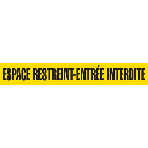 Barricade Tape, French, 3" W x 1000' L, 3 mils, Black on Yellow Northern Industrial Supply Inc.