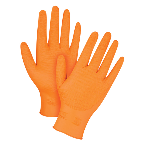 Heavyweight Gripper Gloves, Medium, Nitrile, 7-mil, Powder-Free, Orange Northern Industrial Supply Inc.