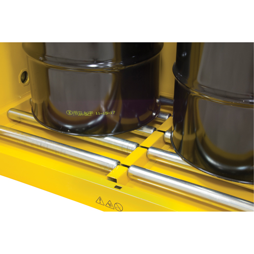 Vertical Drum Storage Cabinet, 110 US gal. Cap., 2 Drums, Yellow Northern Industrial Supply Inc.