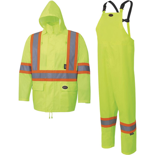 5619 150D Oxford Rain Suit, Polyester, 2X-Large, High Visibility Lime-Yellow Northern Industrial Supply Inc.