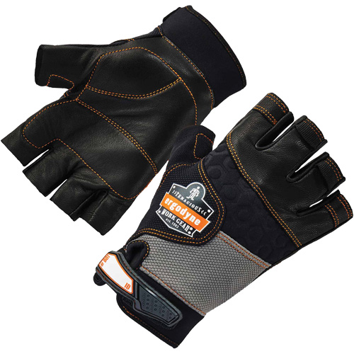 Gants demi-doigts en cuir r&eacute;duisant les impacts ProFlex 901, Petit, Paume en Cuir fleur, Poignet Boucle et crochet Northern Industrial Supply Inc.