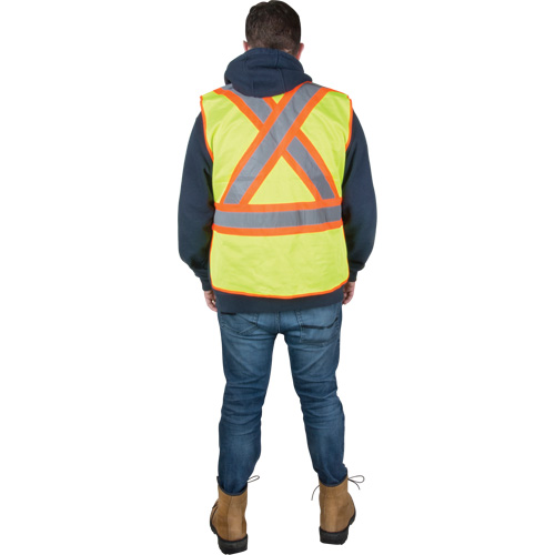 Veste d'arpenteur r&eacute;sistante aux flammes, Jaune lime haute visibilit&eacute;, Moyen, Polyester Northern Industrial Supply Inc.