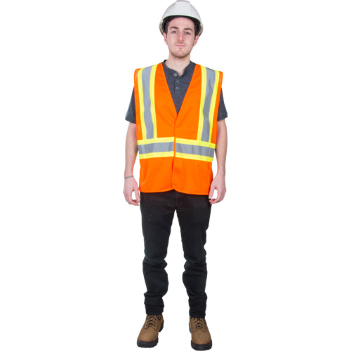 Veste de s&eacute;curit&eacute; pour la circulation, Orange haute visibilit&eacute;, Grand, Polyester Northern Industrial Supply Inc.