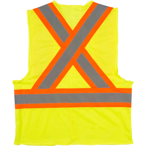 Traffic Safety Vest, High Visibility Lime-Yellow, Medium, Polyester Northern Industrial Supply Inc.