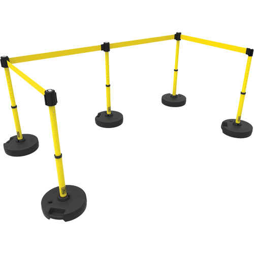 Ensemble de cinq montants pour barri&egrave;re PLUS, Plastique, 42" h, Ruban Jaune, Longueur du ruban 15' Northern Industrial Supply Inc.