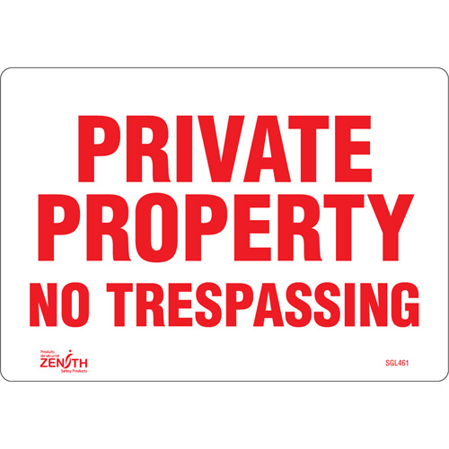 "Private Property" Sign, 7" x 10", Vinyl, English Northern Industrial Supply Inc.