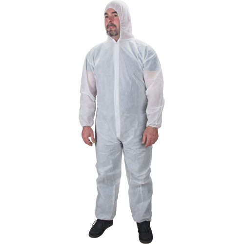Hooded Coveralls, Medium, White, Polypropylene Northern Industrial Supply Inc.