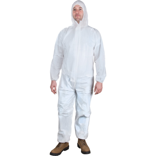 Hooded Coveralls, 4X-Large, White, Microporous Northern Industrial Supply Inc.