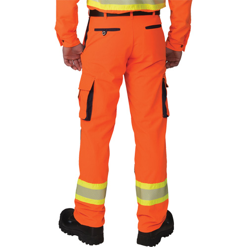 Pantalons cargo haute visibilit&eacute; antid&eacute;chirure, Polyester, 28, Orange haute visibilit&eacute; Northern Industrial Supply Inc.