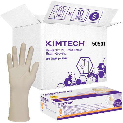 Gants m&eacute;dicaux Kimtech XTRA-PFE, Petit, Latex, 6 mils, Sans poudre, Blanc, Classe 2 Northern Industrial Supply Inc.