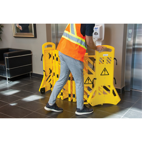 Portable Mobile Barrier, 40" H x 13' L, Yellow Northern Industrial Supply Inc.