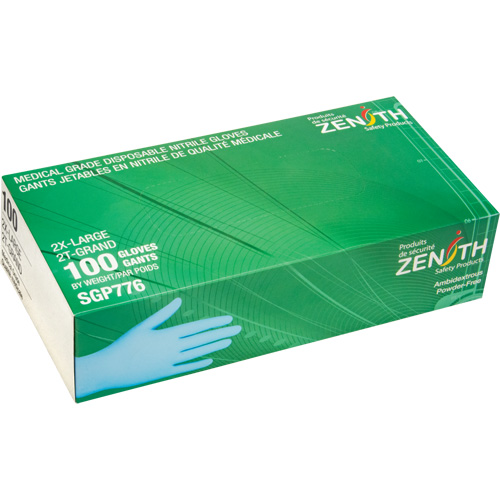 Gants jetables de calibre m&eacute;dical r&eacute;sistants &agrave; la perforation, 2T-Grand, Nitrile, 4,5 mils, Sans poudre, Bleu, Classe 2 Northern Industrial Supply Inc.