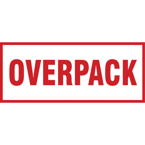 "Overpack" Handling Labels, 6" L x 2-1/2" W, Red on White Northern Industrial Supply Inc.