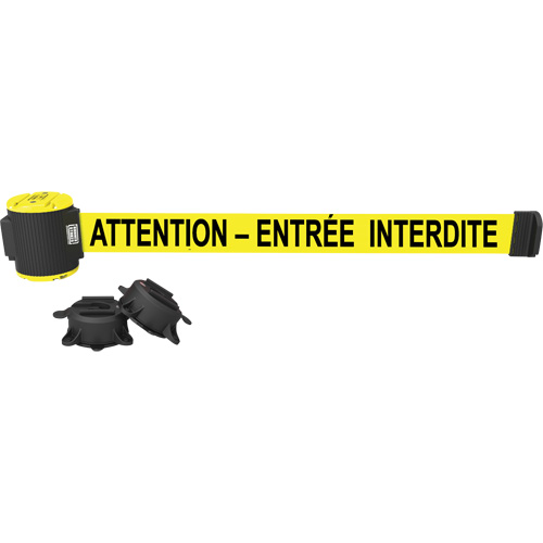 Barri&egrave;re &agrave; fixation murale, Plastique, Fixation magn&eacute;tique, 30', Ruban Jaune Northern Industrial Supply Inc.