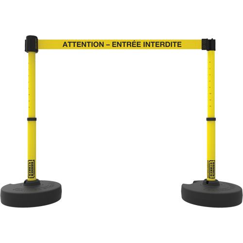 Ensemble de montants pour barri&egrave;re Plus, Plastique, 42" h, Ruban Jaune, Longueur du ruban 15' Northern Industrial Supply Inc.