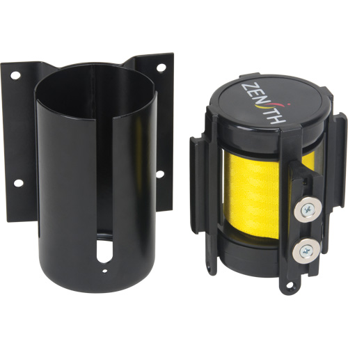 Wall Mount Barrier with Magnetic Tape, Steel, Screw Mount, 7', Yellow Tape Northern Industrial Supply Inc.