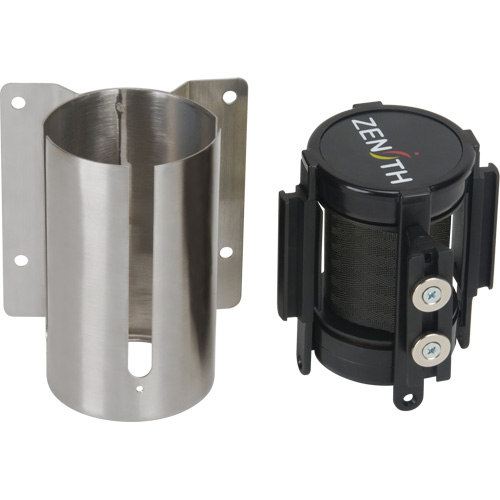 Wall Mount Barrier with Magnetic Tape, Steel, Screw Mount, 7', Black Tape Northern Industrial Supply Inc.