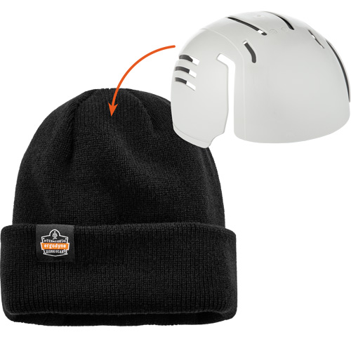 N-Ferno&reg; Zippered Rib Knit Beanie Hat with Bump Cap Insert, One Size, Black Northern Industrial Supply Inc.