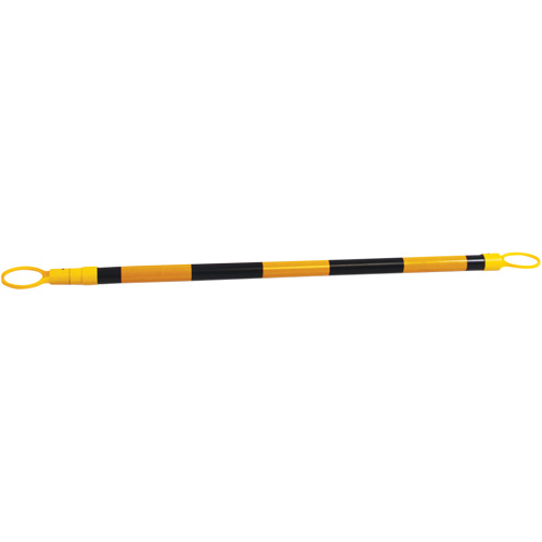 Barre pour c&ocirc;ne de circulation r&eacute;tractable, Longueur d&eacute;ploy&eacute;e de 7'2", Noir/Jaune Northern Industrial Supply Inc.