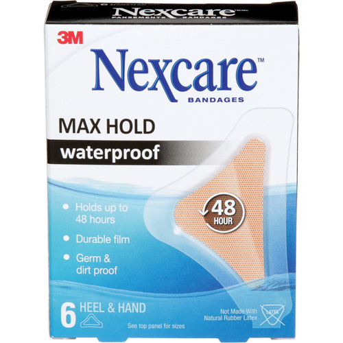 Nexcare Max-Hold Waterproof Bandages, Hand/Heel, 3-1/2", Plastic, Sterile Northern Industrial Supply Inc.