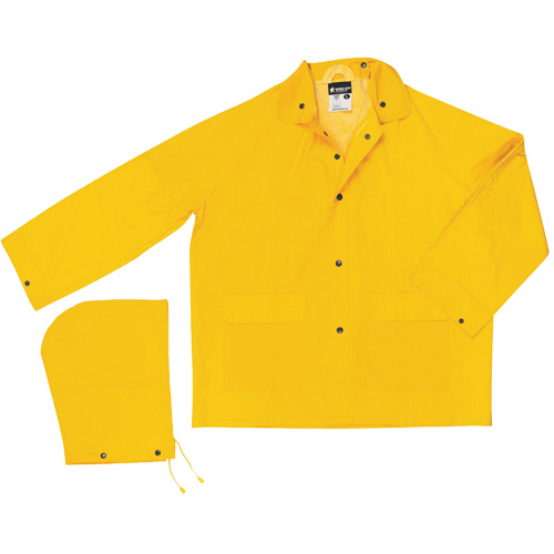 Classic Series Rain Jacket with Detachable Hood, Polyester/PVC, 2X-Large, Yellow Northern Industrial Supply Inc.