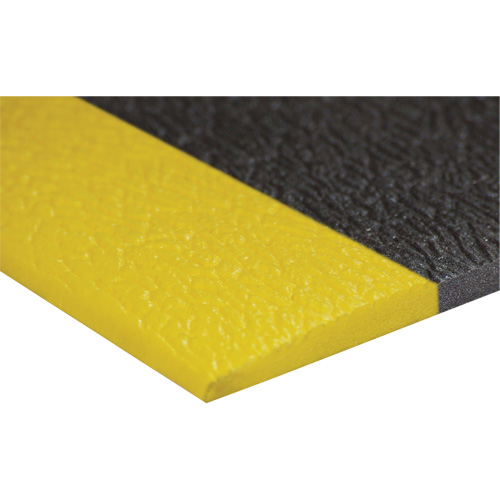 Tapis antifatigue Airsoft, Rugueux, 3' x 5' x 3/8", Noir/Jaune, &eacute;ponge en PVC Northern Industrial Supply Inc.